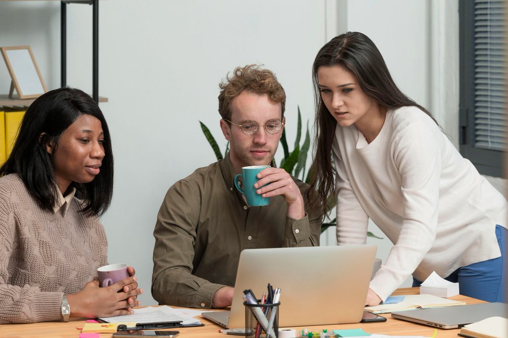 Professionals working together in an office